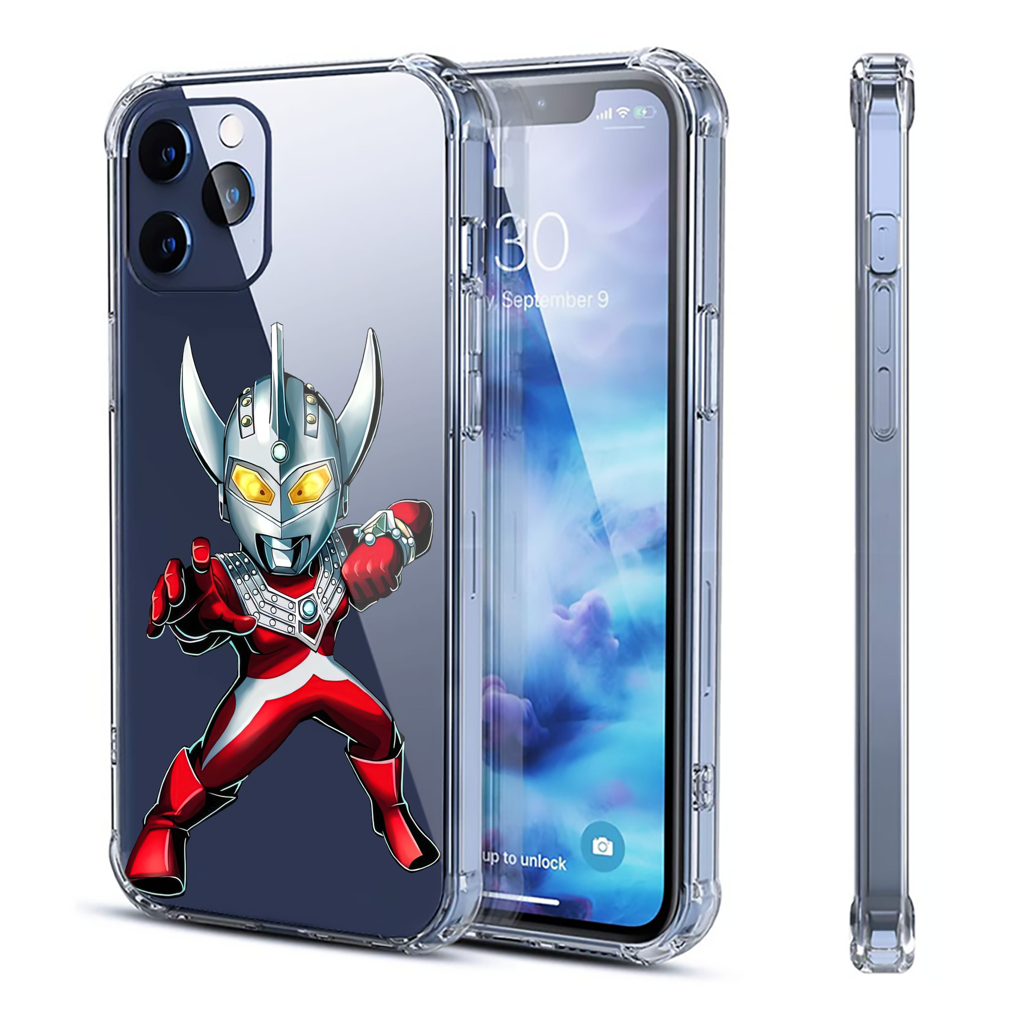 （画像用） ウルトラマン Ultraman 【iPhone 12シリーズ対応】透明スマホケース（クリアソフトケース）